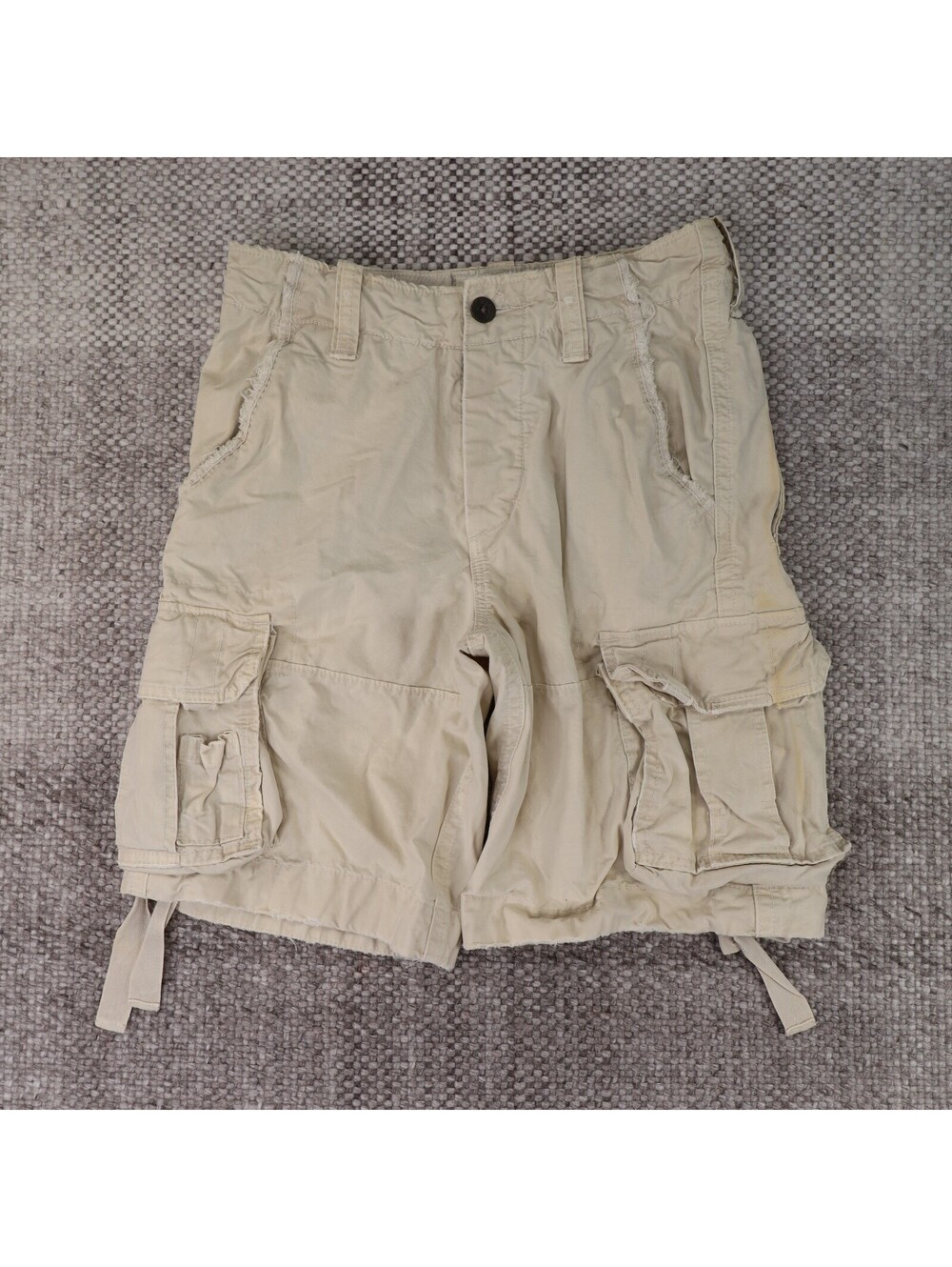 Abercrombie & Fitch Vintage Khaki Heavy Cotton Cargo Shorts Size 28